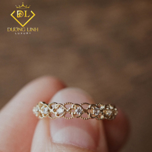 Nhẫn Kim Cương Vintage Hoa Văn Cổ Điển